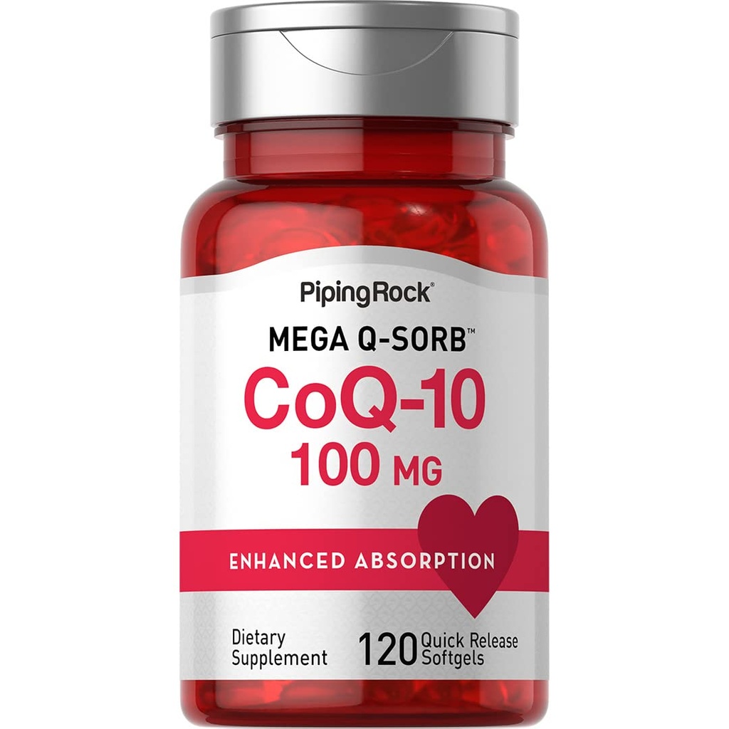 Piping Rock CoQ10 100mg.120 Softgels avec extrait de poivre noir.