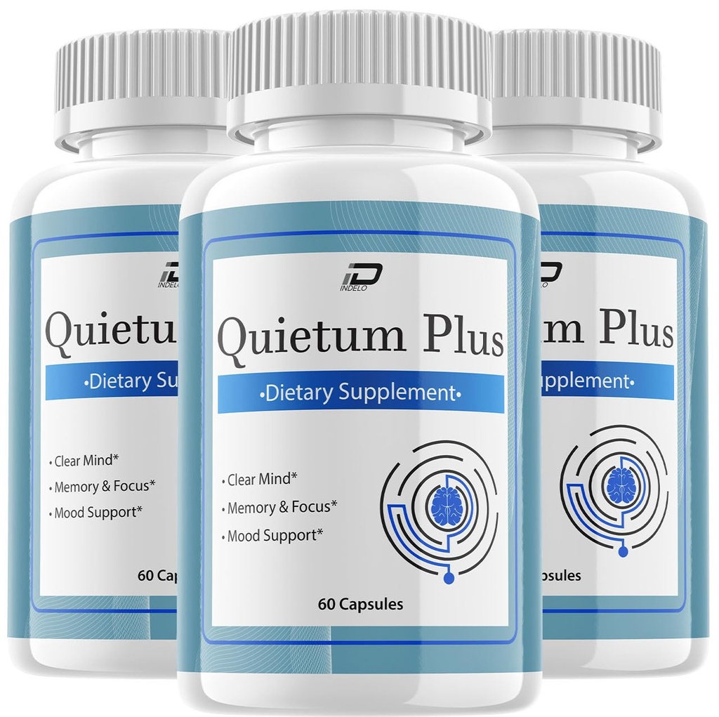 Quietum Plus Brain Supplement Kapseln – All-Naturale maximale Stärke Formel für Enhanced Memory und Fokus Pillen, QuietumPlus Support und Bewertungen (3 Pack – 180 Kapseln)