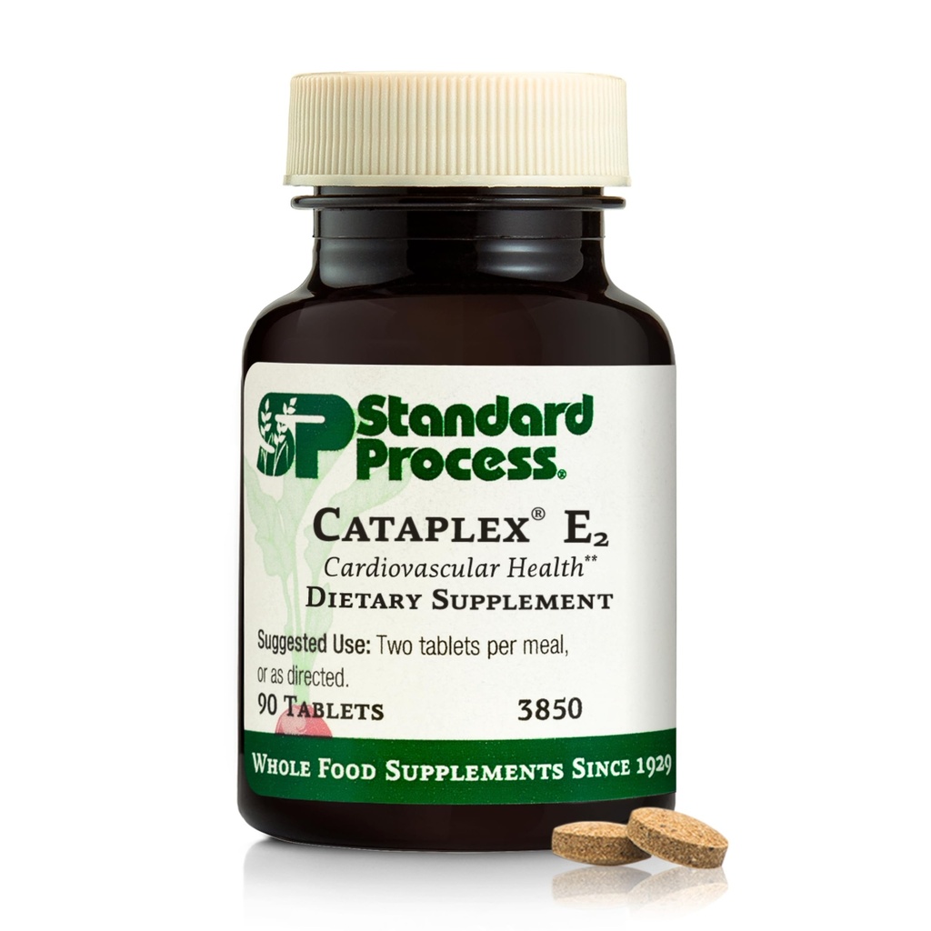 Standard Process Cataplex E2 - Vitamin E & Selenium Supplement for Cardiovascular & Cellular Health - Antioxidant Support for Heart Health - Non-Dairy & Non-Soy - 90 Tablets