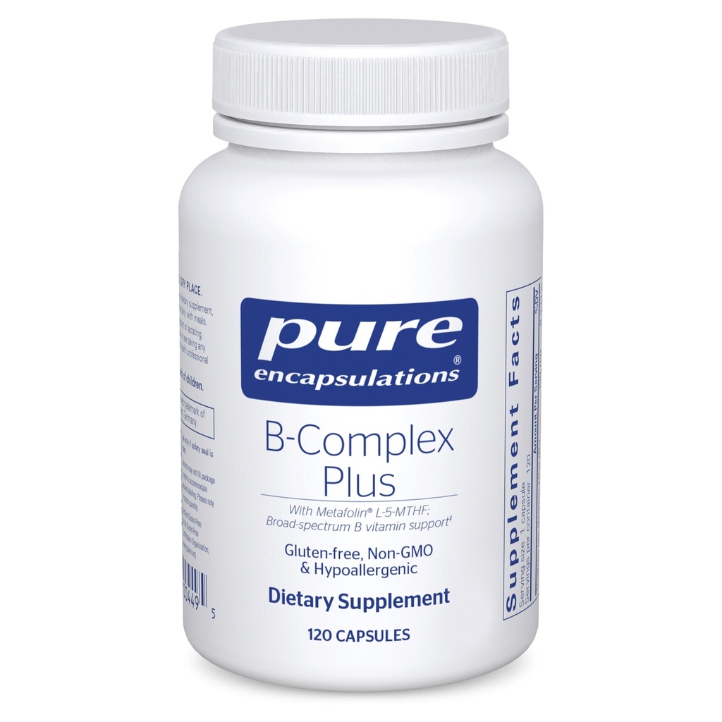 Pure Encapsulations B-Complex Plus - B Vitamins Supplement zur Unterstützung neurologischer Gesundheit, Herz-Kreislauf-Gesundheit, Energieniveaus & Nervous System Support* - mit Vitamin B12 & Mehr - 120 Kapseln