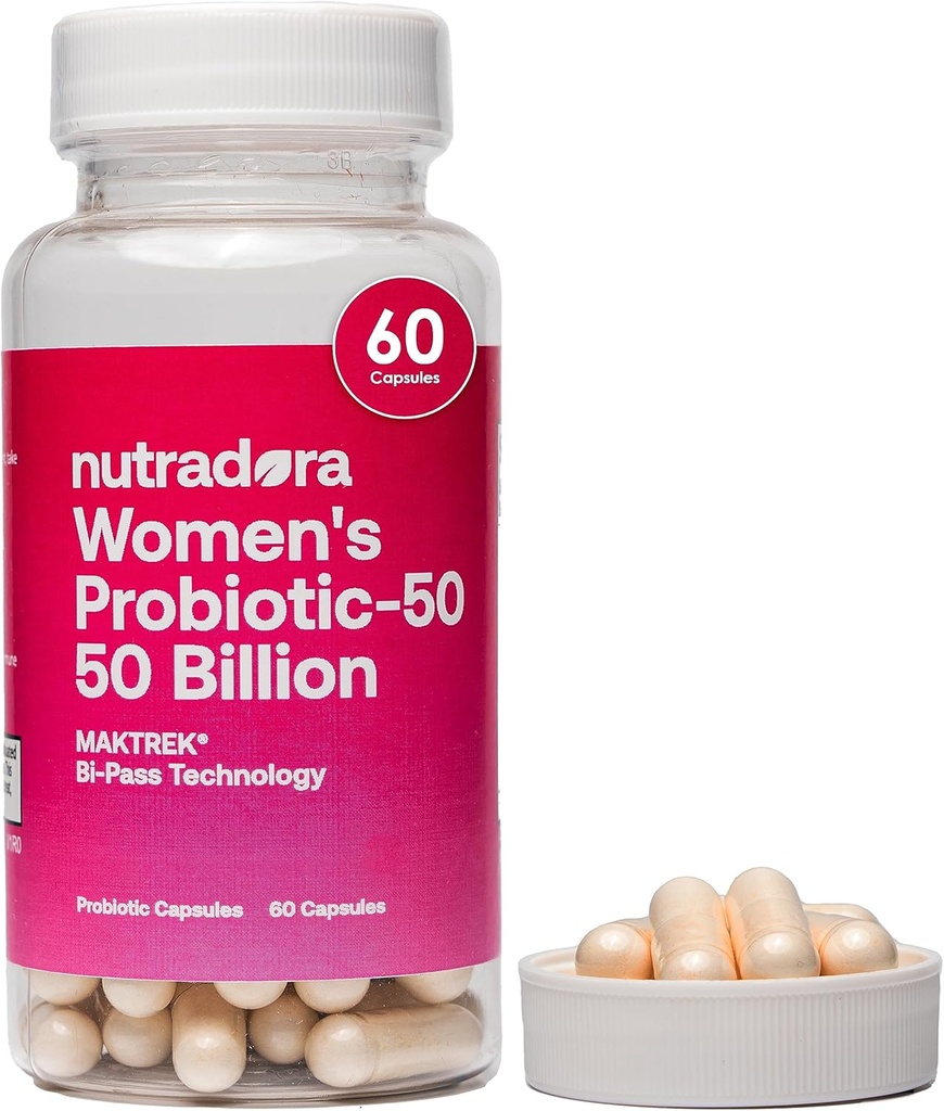 Probiotici per la salute digestiva, 50 miliardi di CFU 16 Strains, supporto sanitario femminile per il fegato, equilibrio PH, tratto urinario e digestione, 60 capsule