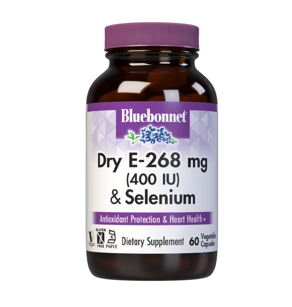 BlueBonnet Dry E-400 IU Plus Selenium Vegetarische Kapseln, 60 Zähler