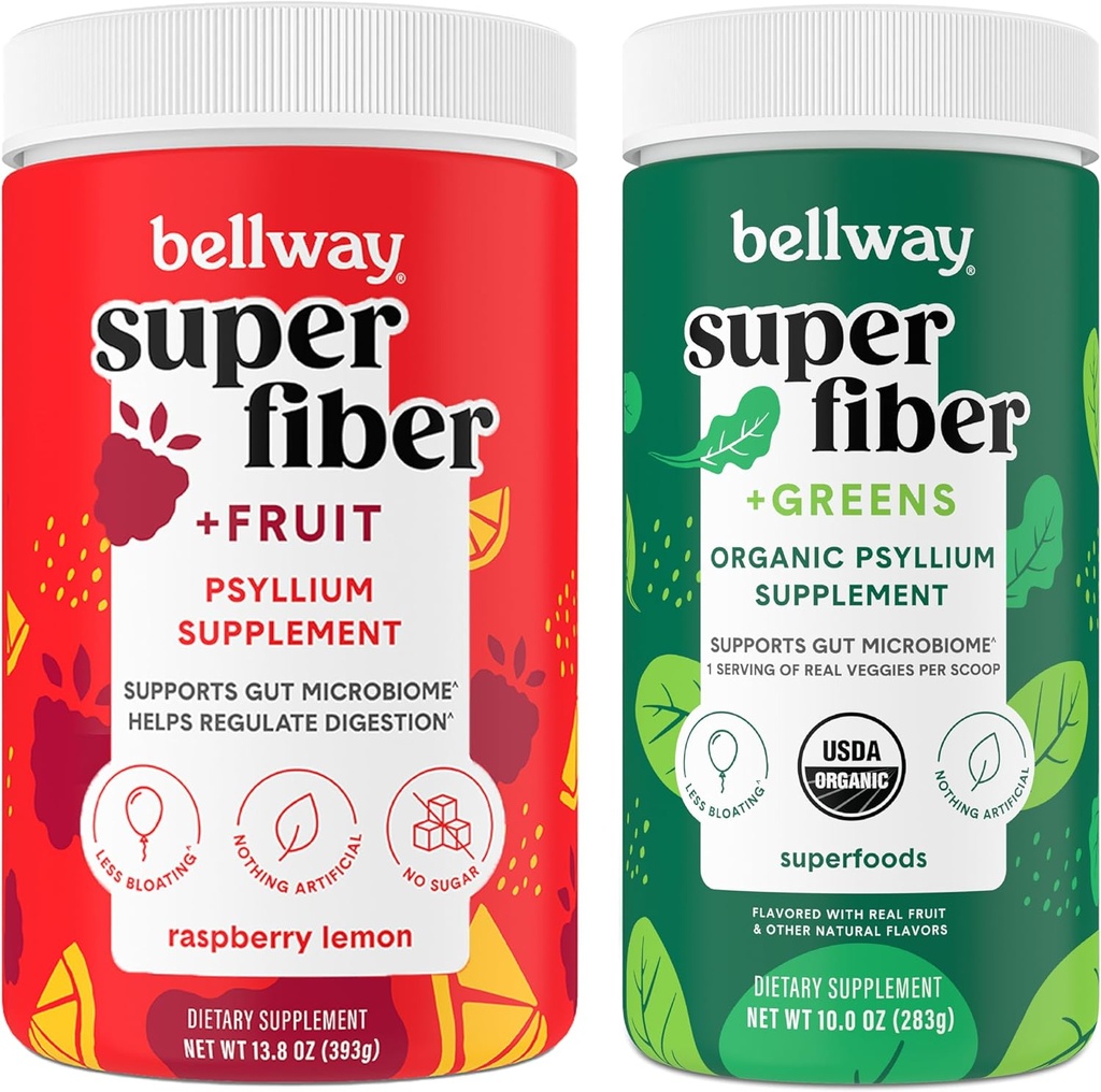 Bellway Super Fiber Powder + Frucht, Himbeer Zitronen Super Fiber + Grüns