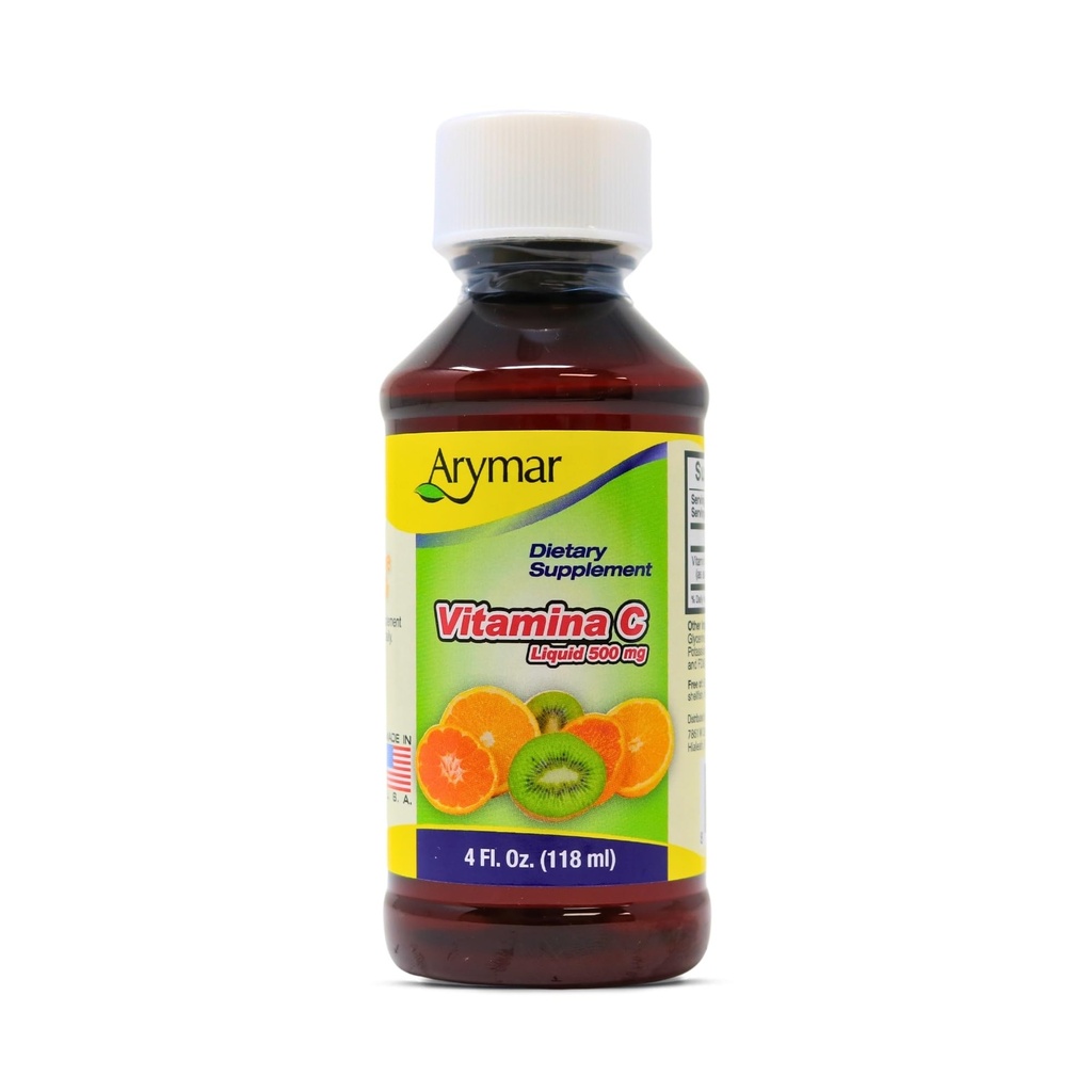 ARYMAR Vitamine C pour adultes, soutien immunitaire, antioxydant, saveur orange (4 Fl Oz/paquet de 1)