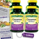 Wählen Sie Bundle Spring Valley Cinnamon Nahrungsergänzung 1000mg 400 ct Vegetarische Kapseln 4 pk (1600 Gesamt) + “Vitamin Vitalität” Guide & Pill Container (6 Artikel)!