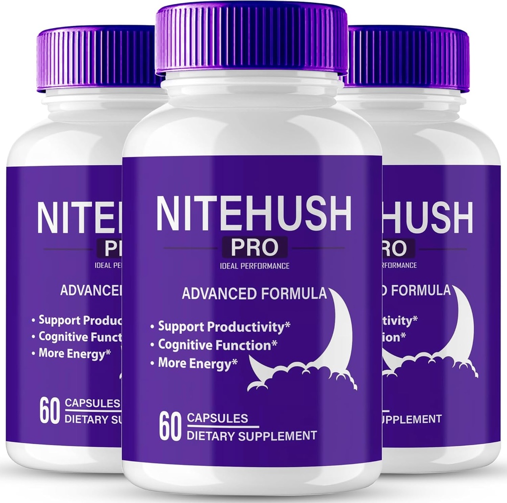 Nite Hush Pro Brain Supplementi per la memoria e la messa a fuoco capsule, NiteHush Advanced Formula Brain Health Support - Massima resistenza Nootropics NiteHushPro Tutti i Pillole di supporto naturali Recensioni (3 Pack)