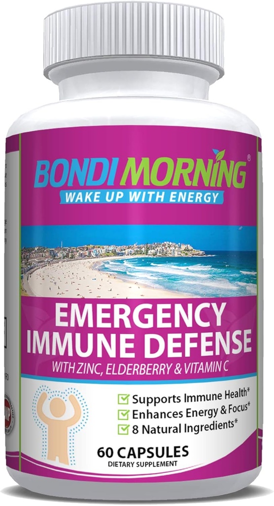 Notfall Immunität Unterstützung Vitamine Nahrungsergänzungsmittel – Vitamin C mit Zink Tabletten + Elderberry Extrakt Bolster Immunsystem Antwort, Verdauungsgesundheit, Energie und Fokus, 60-Count