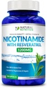 Generisches natürliches Vitamin extra Stärke Nicotinamid mit Resveratrol 1200mg (Vitamin B-3) 120 Veggie Kapseln Glutenfrei & Non-GMO