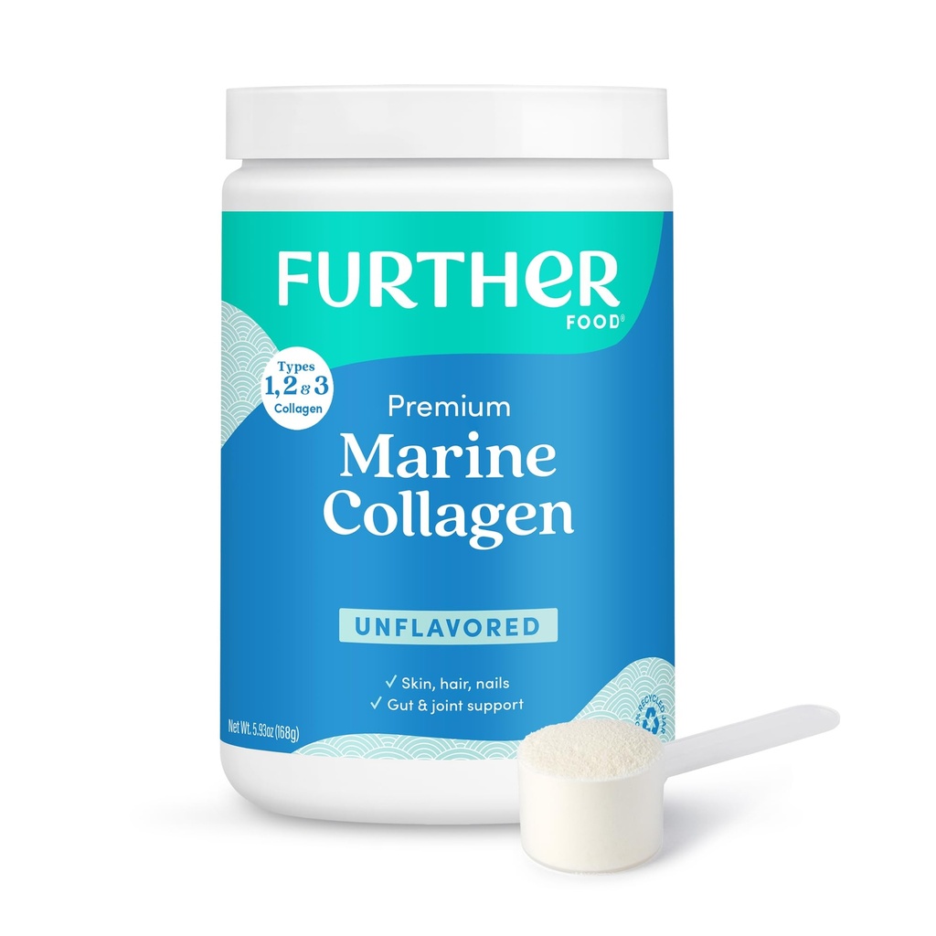 Weitere Lebensmittel Unflavored Marine Collagen Peptides Powder, Wild-Caught Sustainable Sourced Fish, Hydrolyzed Typ 1, 2 & 3, 12g Protein, 5.93 Oz