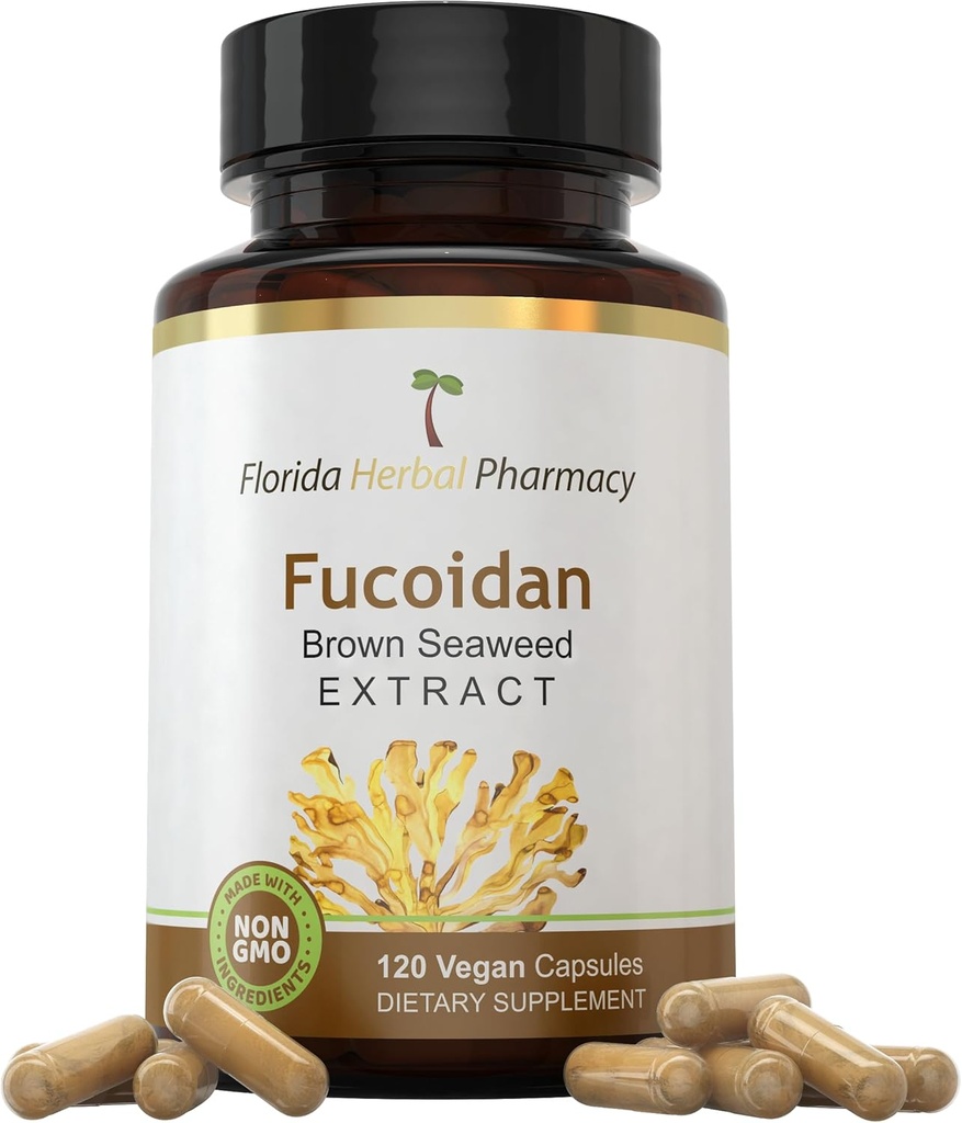 Florida Kräuter Apotheke, Fucoidan Ergänzung Kapseln (120 Kapseln) 50 mg pro Kapsel, 100 mg Servieren