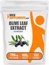 BulkSupplements.com Polvere di Estratto di Foglia di Oliva - Supplemento di erbe, Sorgente Antiossidante, Polvere di Foglia di Oliva - Gluten Free, 750mg per Serving, 100g (3.5 oz) (Pacchetto di 1)