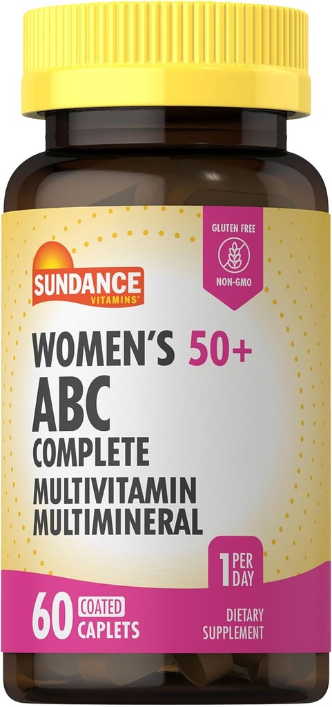 Sundance Women's 50+ ABC Complete Multivitamin | 60 Caplets | mit Multimineral Formel | Non-GMO und glutenfreie Ergänzung