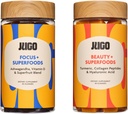 JUGO Beauty + Focus Gummies Bundle – Ashwagandha, Collagen & Biotin – soutient Focus, Stress Relief, Cheveux, Peau et Nails – à base végétale, sans gluten