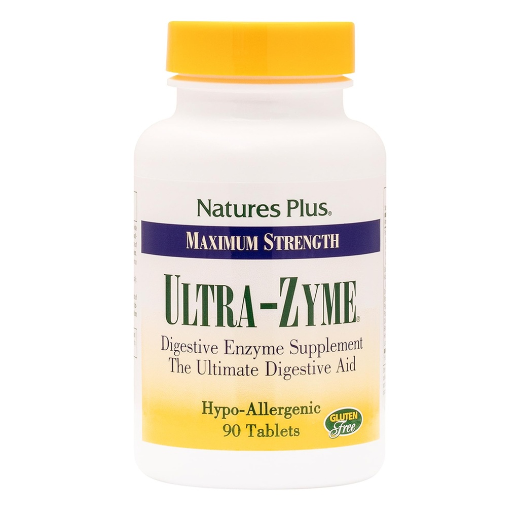 NaturesPlus Ultra-Zyme - 90 comprimés - Supplément enzymatique pour soutenir une digestion saine - Sans gluten - 45 portions