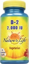 Nature's Life Vitamine D-2 2000IU.U. Exclusivité élevée Ergocalciferol Supplément Peut soutenir la santé des os et du coeur.