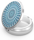 Pillola Box 3 scomparti Piccolo caso di pillole,portabile per il supporto del contenitore dell'organizzatore della pedana tascabile o del vaso per contenere vitamine, farmaci, olio di pesce e supplementi (Peacock Sky Blue)
