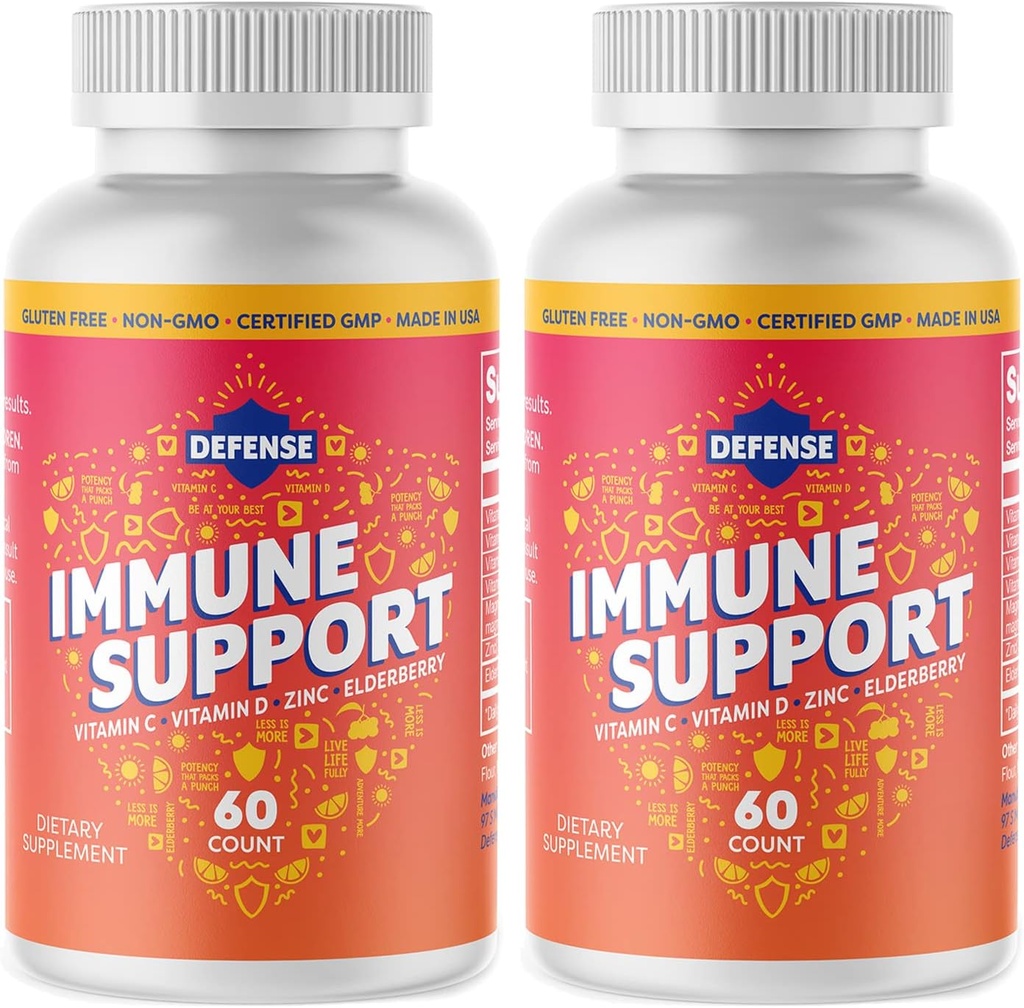 Ergänzung für Erwachsene |30 Tage Versorgung | Hohe Potenz | Immune Boost für Männer und Frauen mit Vitamin C, Zink, Elderberry und Vitamin D3, Täglich Antioxidans, Non GMO, Glutenfreie |