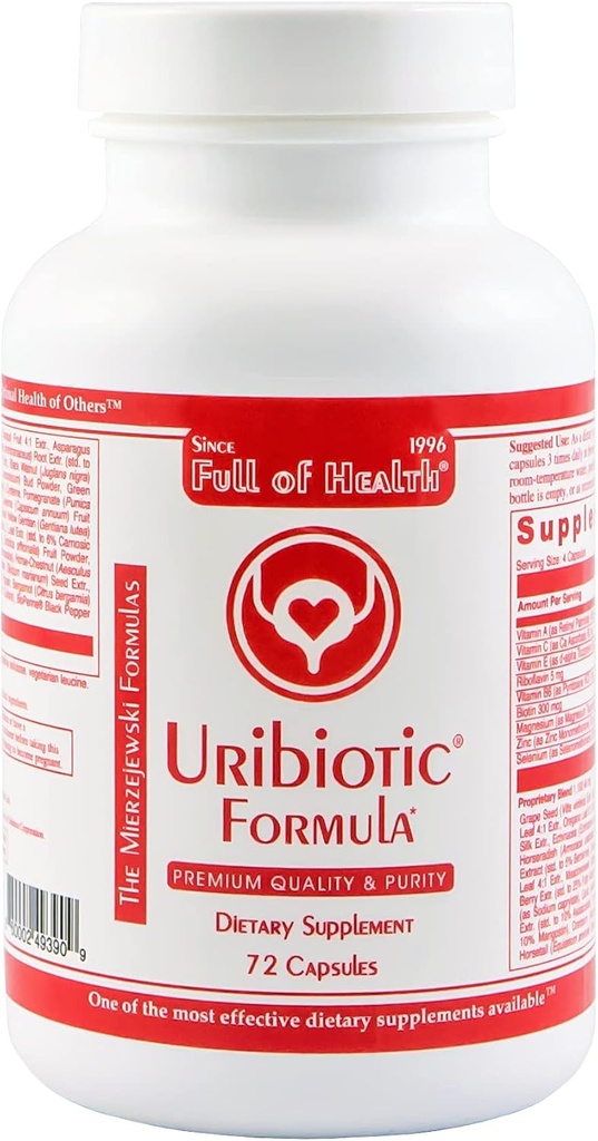 Formule uribiotique [72 capsules] Depuis 2003 – Support avancé pour la vésicule urinaire, la prostate et la santé rénale