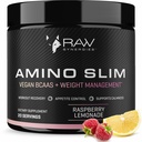 RAW Synergies Amino Slim - Supplément Lifestyle actif pour le soutien alimentaire métabolique et conscient - Muscle et soutien énergétique - Sans sucre et végétalien - Lémonade aux framboises - 20 portions