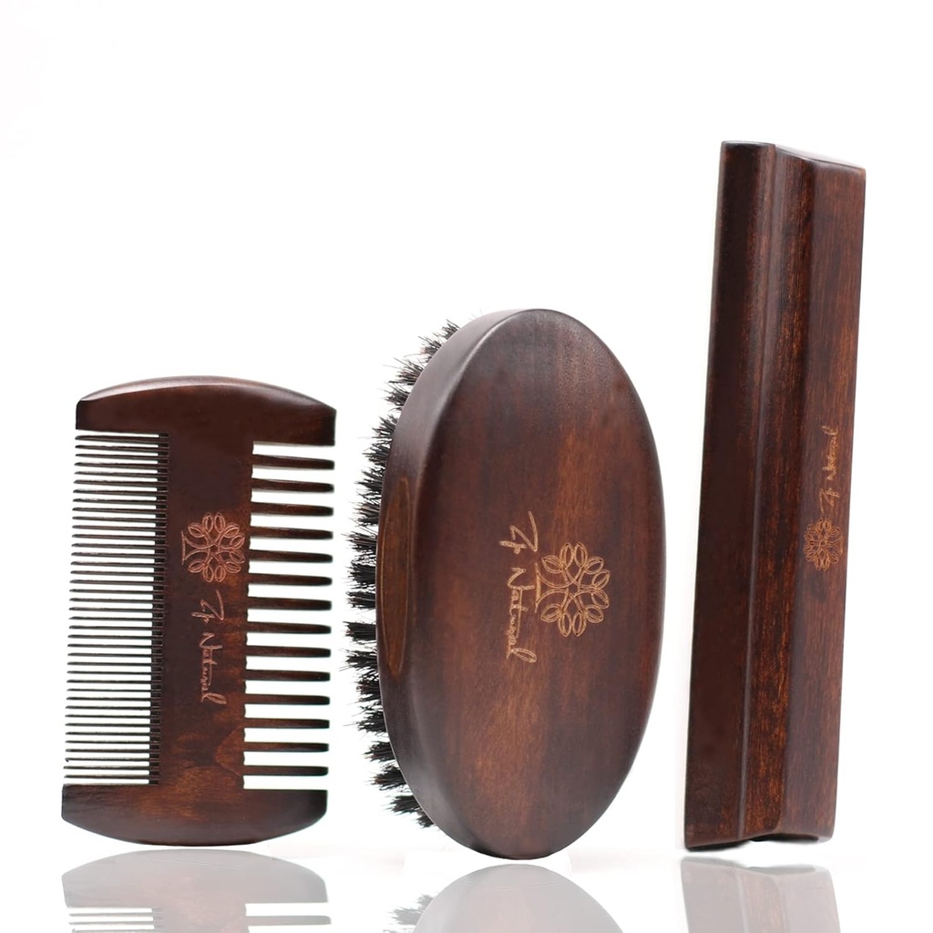 Cuscinetto Grooming Kit per gli uomini - European Vintage Style w/Beard Comb, Brush del cuscinetto, Bar del cuscinetto - Focusing on Men's Beard Care, Mastering The Beards Of Men All Over the World