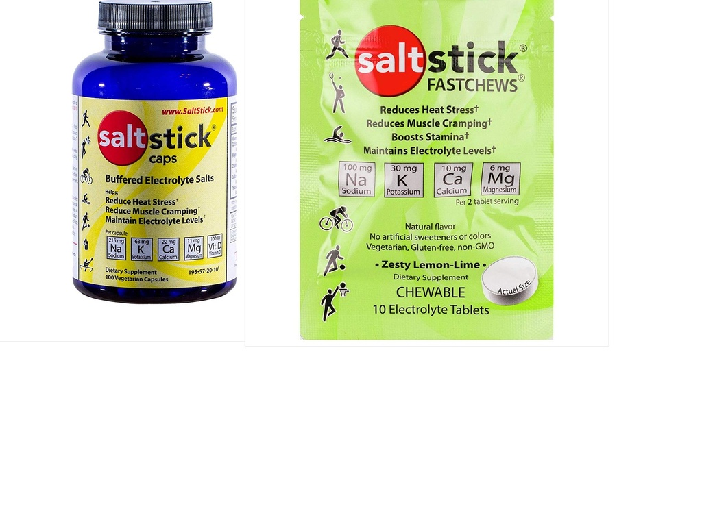 Saltstick Elektrolyt Kapseln (100 Kapseln) Inkl. Comp. FastChews Trial Pack