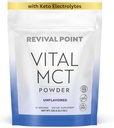 Poudre d'huile MCT premium non aromatisée avec électrolytes kéto- crème pour café, thé et Shakes- comprend 15x Biodisponible Picolinate de chrome, C10 et C8 MCT huile dérivée de noix de coco – 120 Grams