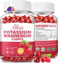 Potassium Magnésium Gommies Potassium Citrate 99mg Magnésium Citrate 250mg Magnésium supplément complexe de potassium, soutien immunitaire, 60 Gommies de framboise 2 Pack