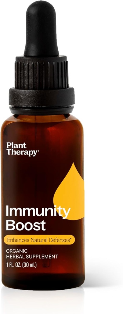 Thérapie végétale Immunity Boost Teinture 30 mL (1 oz) avec l'ehcinacea, l'extrait de baume de mûre et de citron, soutient un système immunitaire sain, la défense naturelle contre les menaces saisonnières
