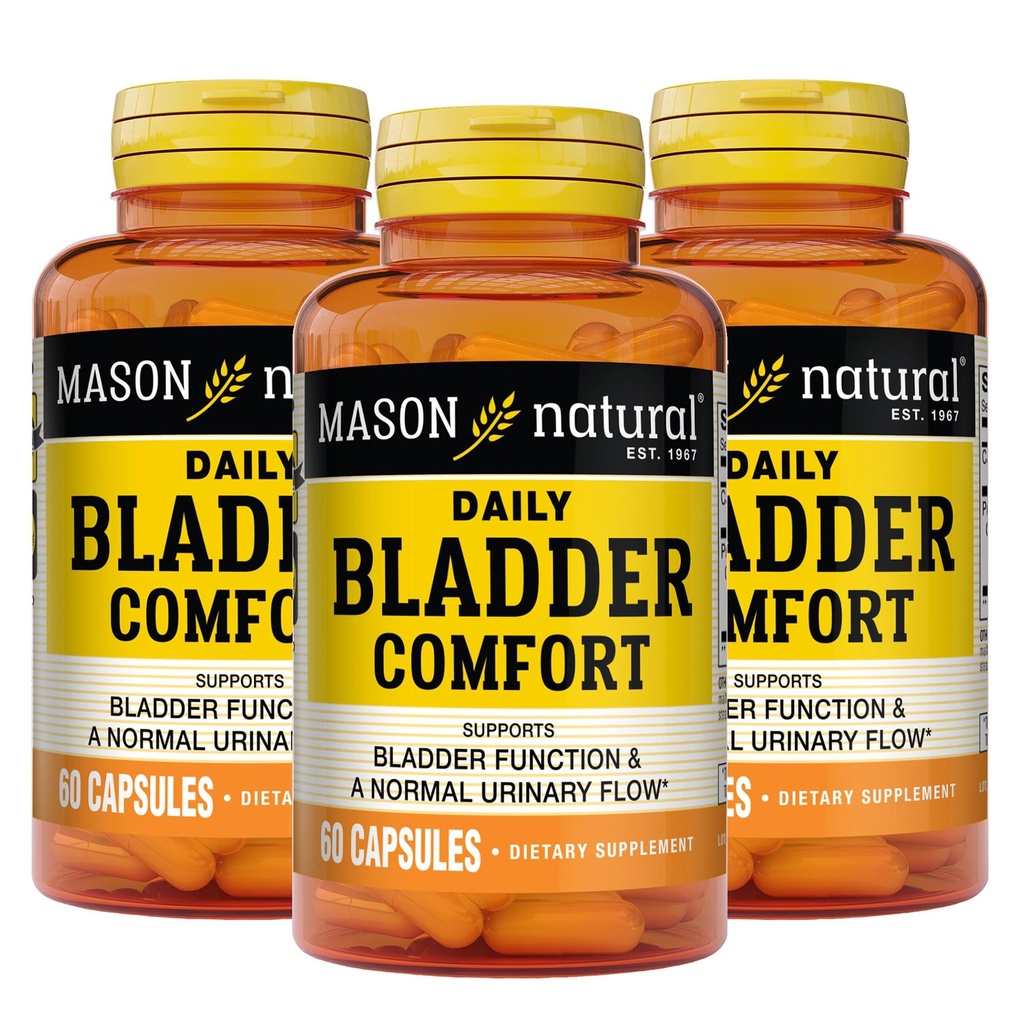 Mason Natural Daily Bladder Comfort, 30,Day Supply, mit Kalzium, Kürbis Seed, und Soy Germ zur Unterstützung normaler Blasenfunktion, 60 Kapseln (Pack von 3)