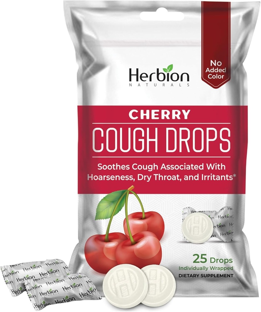 HERBION Naturals Hustentropfen mit natürlichem Kirsch Flavor, Nahrungsergänzung, Soothes Cough, für Erwachsene und Kinder über 6 Jahre, 25 Tropfen, keine künstliche Geschmack, 1 Packung