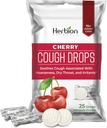 HERBION Naturals Cough Drops with Natural Cherry Flavor, Dietary Supplement, Soothes Cough, for Adults and Children Over 6 Years, 25 Drops, No Artificial Flavor, Confezione da 1