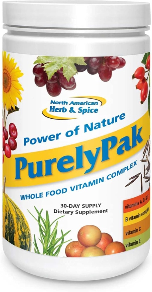 NORTH AMERICAN HERB & SPICE Purely Pak - Intero piano di supplemento di vitamina alimentare - Vitamina A, B Complex, C, D, E & Omega 3-6-9 - Facilmente assorbibile - Non OGM - Alimentazione di 30 giorni