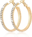 Big Large 925 Sterling Silber Hoop Ohrringe für Frauen Pave Crystal 14k vergoldet Gold Hoops Ohrring für Frauen Dünne sparkly Zirkonia Statement Strass Schmuck Nicht Tarnish Allergiker