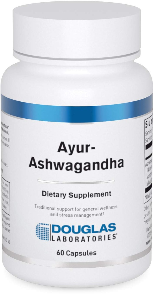 Douglas Laboratories Ayur-Ashwaganda (Indian Ginseng) | Ayurvedic Kräuter zur Unterstützung von Energieproduktion, psychische und körperliche Gesundheit | 60 Kapseln