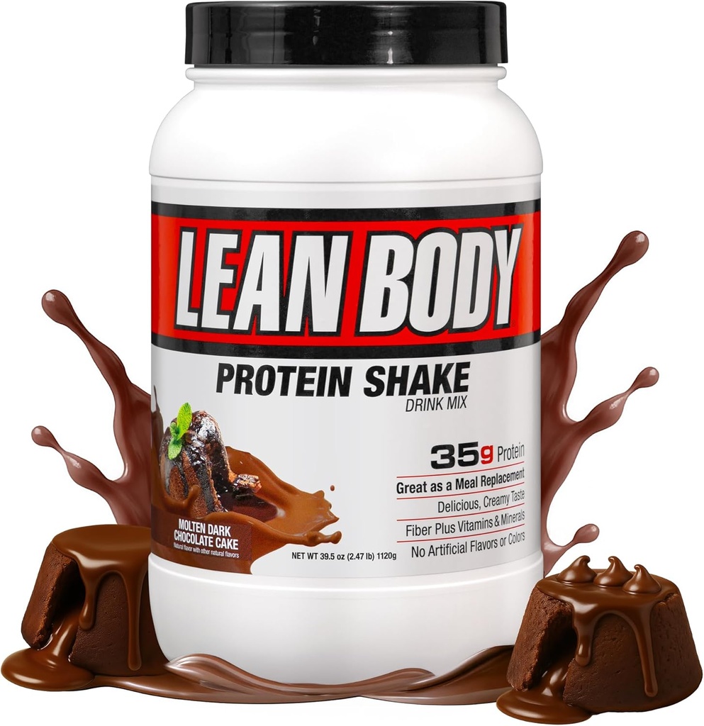 Labrada Lean Body Hi-Protein Meal Replacement Shake, Molten Dark Chocolate Cake PACKAGING MAY VARY