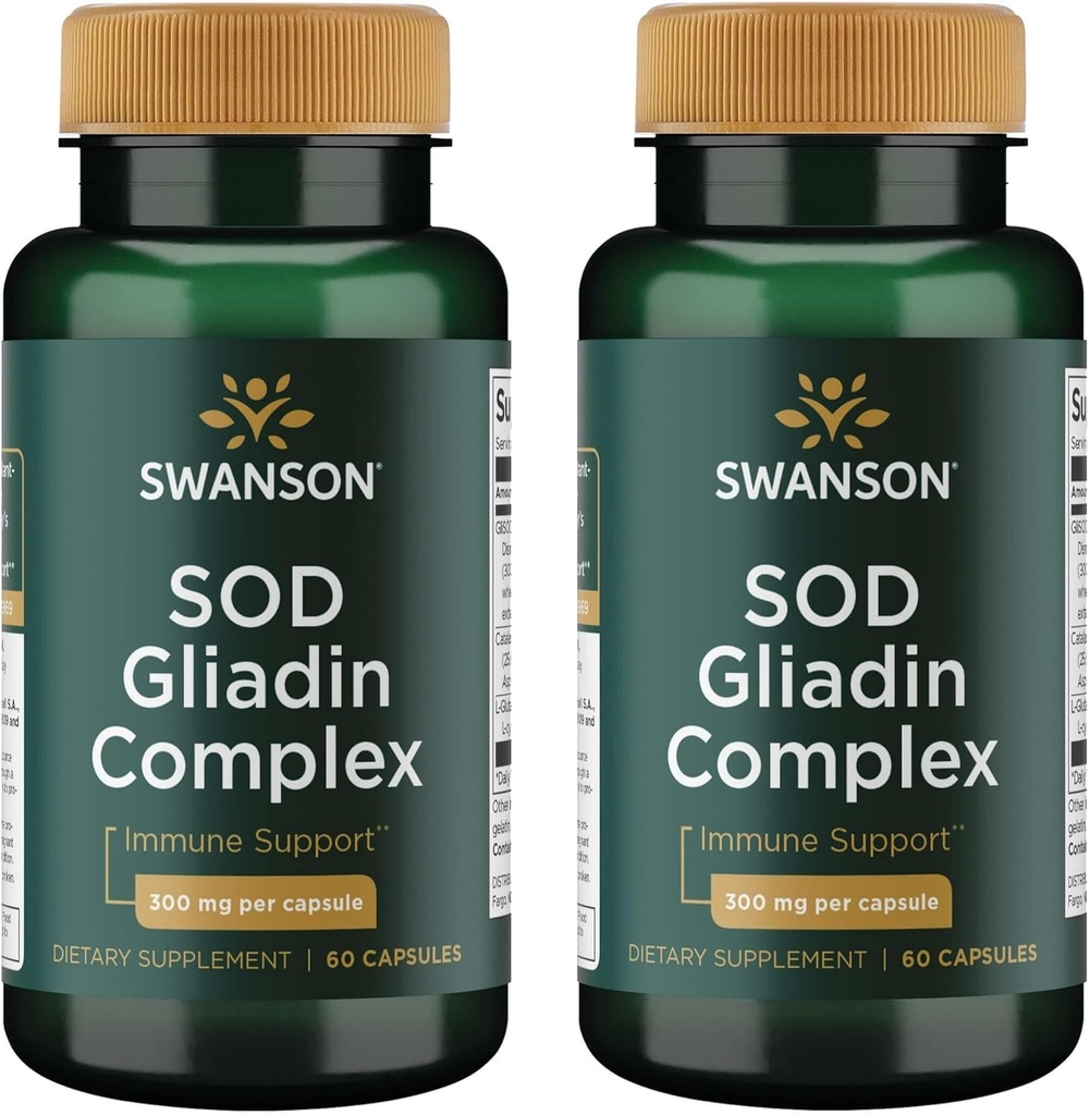 Swanson Sod Gliadin Complex 300 mg 60 Caps (2 Confezione)