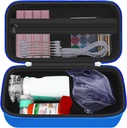 HESTECH Hard Travel Carrying Case für Asthma Inhaler für Inhaler Spacer, Maske, Inhaler Holder Asthma Tasche mit Mesh Pocket für Saline Solution und andere Essentials, Blau (Sache Only)