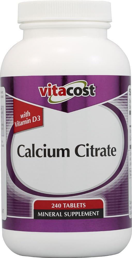 Vitacost Calcium Citrat mit Vitamin D3-1000 mg pro Servierung - 240 Tabletten