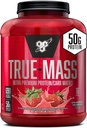 BSN TRUE-MASS Weight Gainer, Polvere di proteina di guadagno di massa muscolare, frullato di fragole, 5.82 Pound