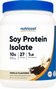 Nutricost Soy Protein Isolate Powder, 1 LB Vanilla - 10 Grammi di Proteine Per Serving, Vegan, GMO-Free & Gluten Free