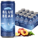 Blue Bear Melatonin Sleep Drink, Sleep Tea for Bedtime Support, White Peach Tea with Melatonin (5mg), Lavender, Ashwagandha, Kamille, GABA, L-Theanin, Kaffeinfrei, Zero Sugar, 8.4 Fl Oz 12-Pack