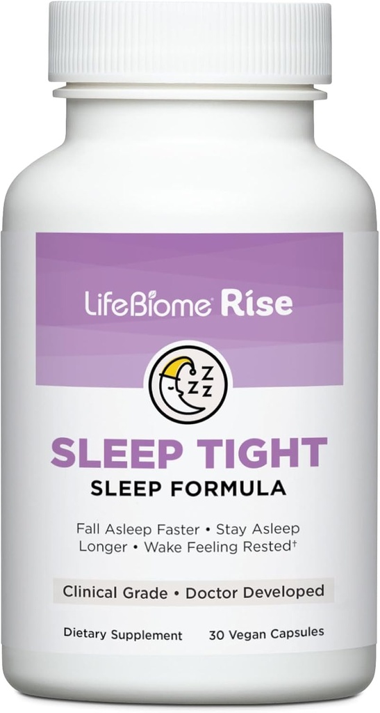 Directions Santé VieBiome Rise Dormir avec Mélatonine Immédiate et à libération prolongée Plus GABA dans les microbeadlets innovants vous aide à s'envoler rapidement pour des zzz profonds et reposants