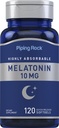 Piping Rock Melatonin 10mg | 120 Softgel Capsule | Quick Release Supplement | Altamente assorbibile | Non-GMO, Gluten Free