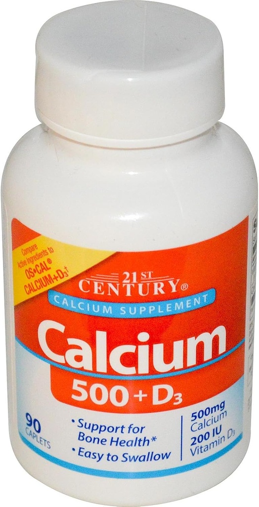 21st Century Calcium 500 + D3, 5 mcg (200 UI), 90 compresse