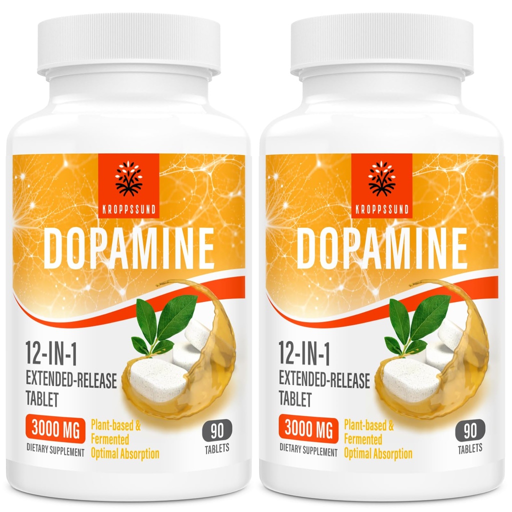 Kroppssund Natural Dopamine Supplemento - 90 compresse (2 bottiglia)