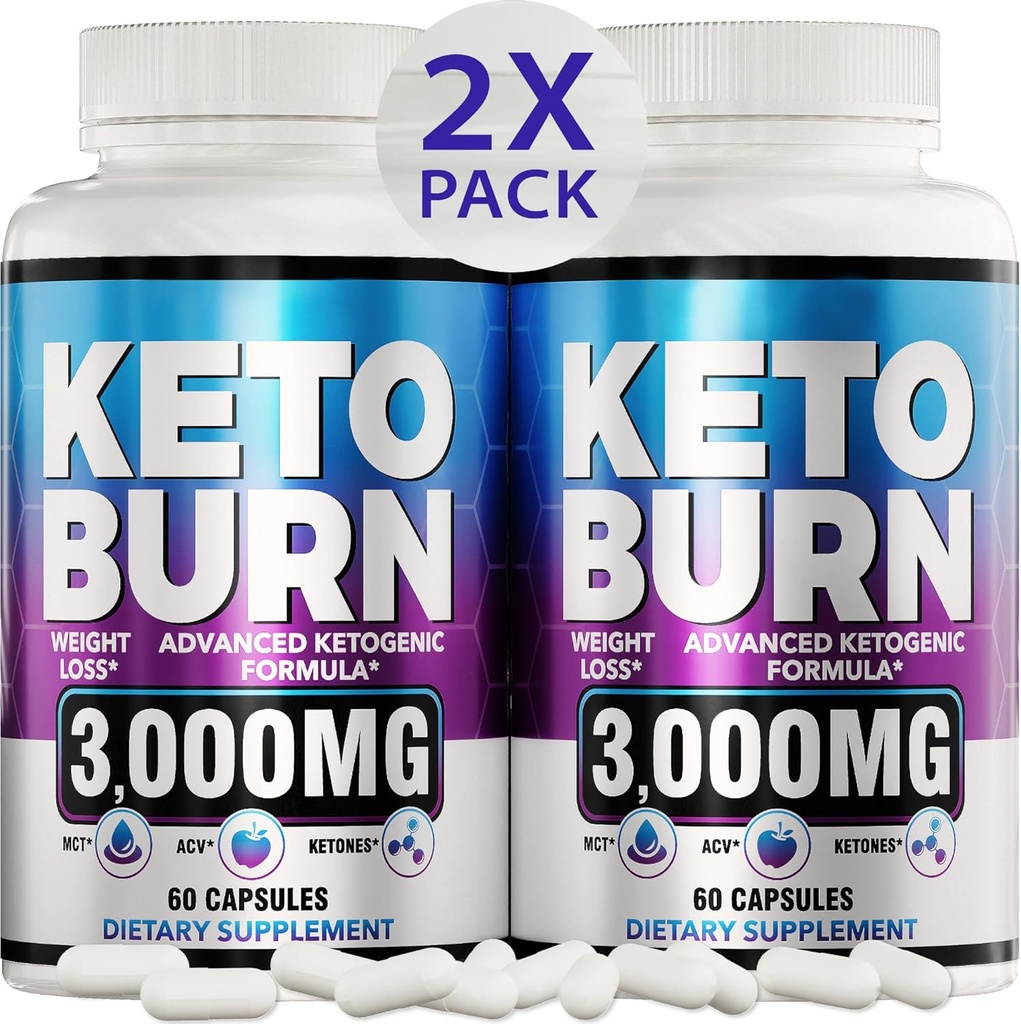(2 Pack) Keto Diätpillen - Advanced Weight Loss - Keto Supplement für Damen und Herren - Apfelessig - Keto ACV Gummies Gummy - Made in USA