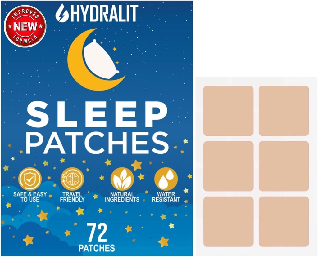 Dormire Patch Melatonin per adulti ad alta resistenza a pelo Patch Melatonin Notti riposanti Tempo-rilasciato Formula Jet Lag Viaggi Friendly Last All Night Men and Women Better Morning 72 Pack