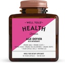 Well Told Anti-Aging Haut Unterstützung Nahrungsergänzungsmittel Gesundheit Alter Defier mit Bio Amla, Cacao, und Resveratrol aus Bio-GVO + Vegan (60 Kapseln)