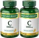 Nature's Bounty Vitamin C, 1000mg, Supports Immune Health, 100 Caplets (Pack of 2)