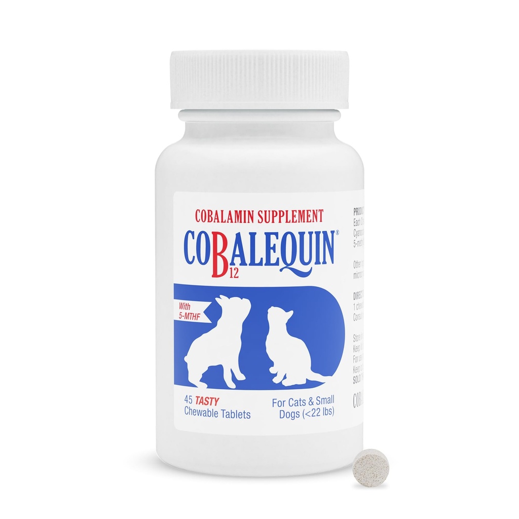 Nutramax Cobalequin B12 Supplément pour chats et petits chiens, 45 Nombre (paquet de 1)